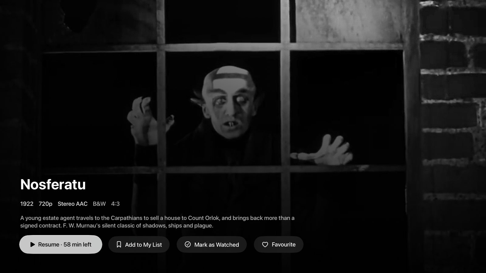Nosferatu's page on Apple TV